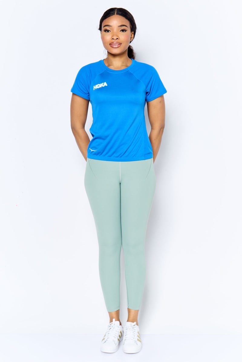 Hoka Women Sportswear Fit Short Sleeve Training Top, Blue - Image 2
